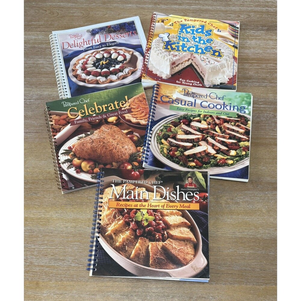 Lot of 5 Pampered Chef Spiral Bound Cookbooks